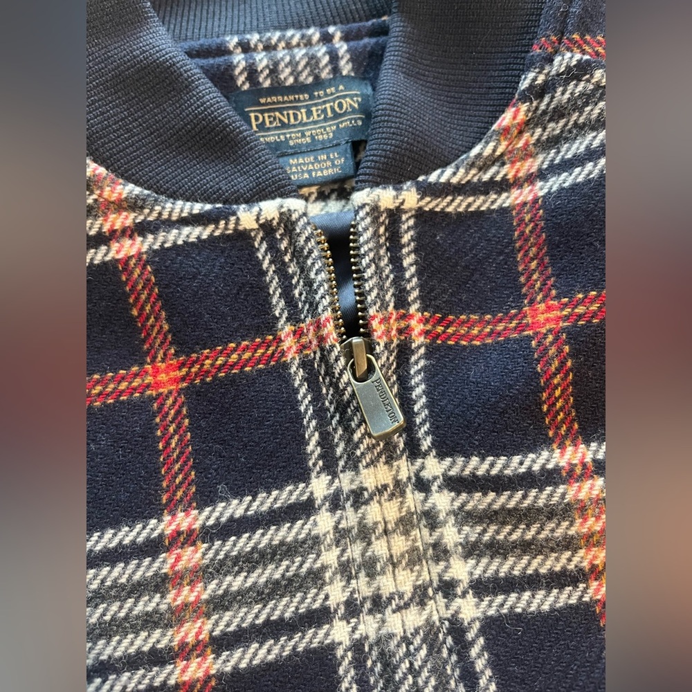 Pendleton Wool Plaid Bomber Jacket - image 3